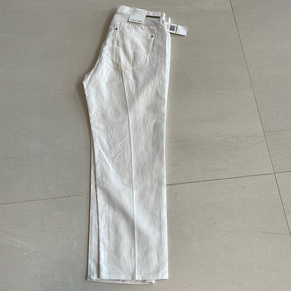 Calvin Klein White Linen mens pants